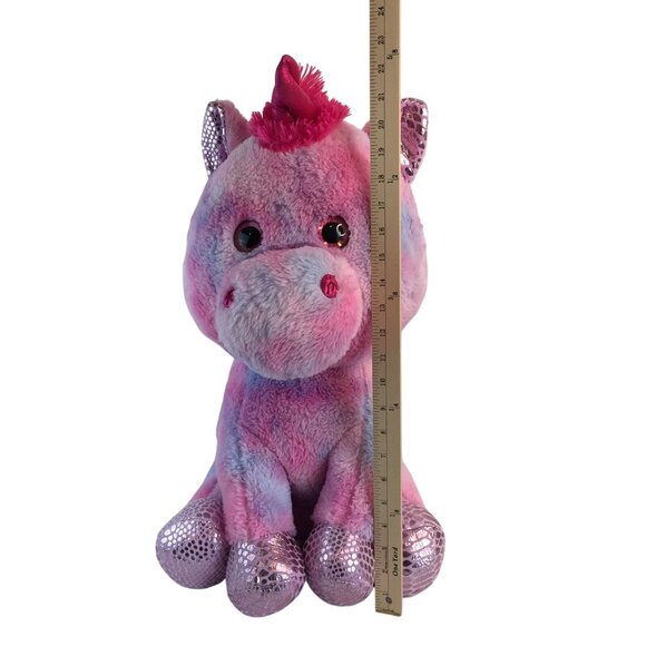 Kellytoy Pink Unicorn Plush 23" Tie Dye Sparkle Hooves Stuffed Animal Toy - Picture 8 of 9